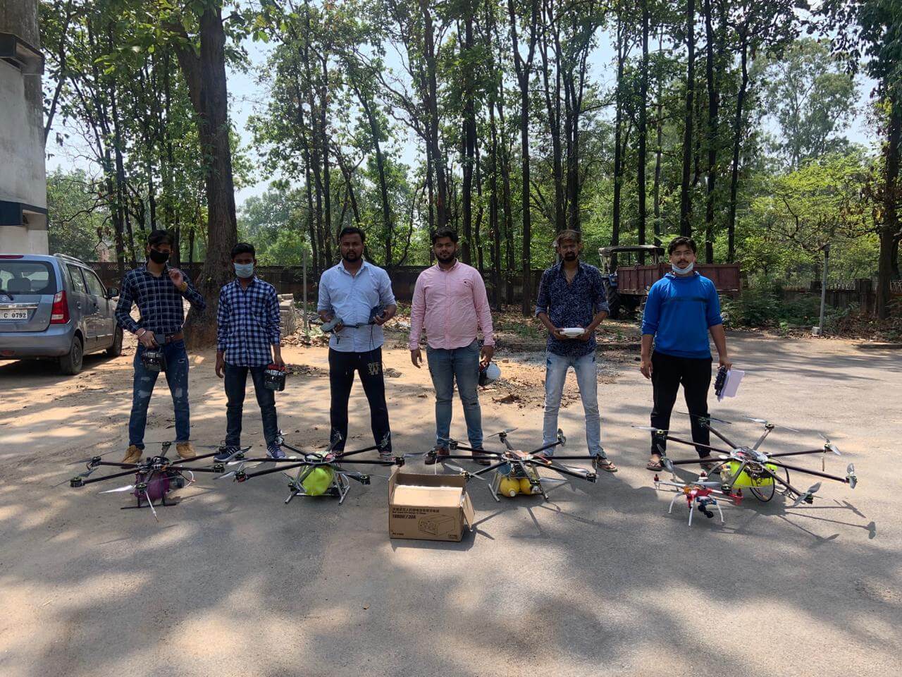 Actual implementation of high pay load drones during covid for santization purposes.